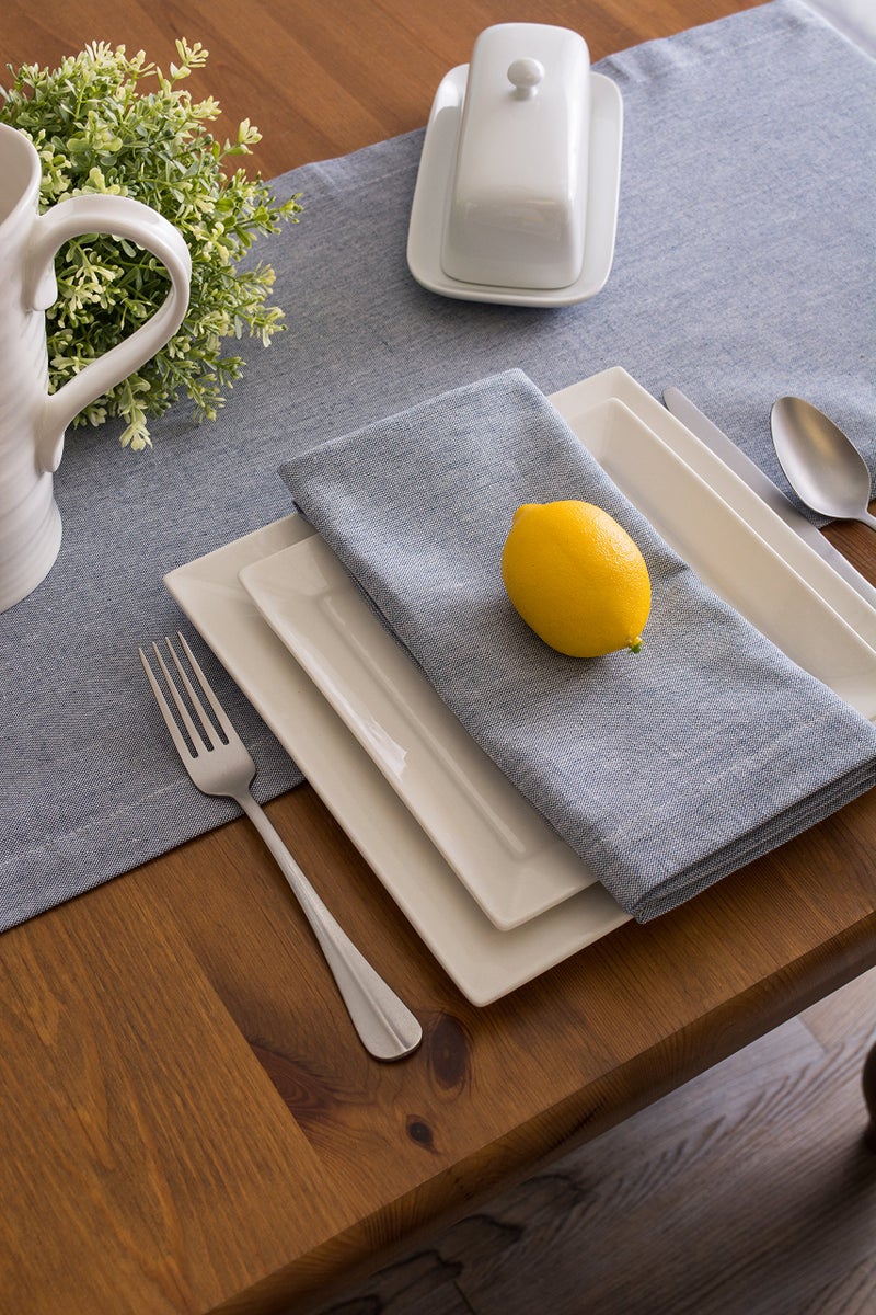 DII Chambray Kitchen, Tabletop Collection, Blue, 14x108 Table Runner - Image 5